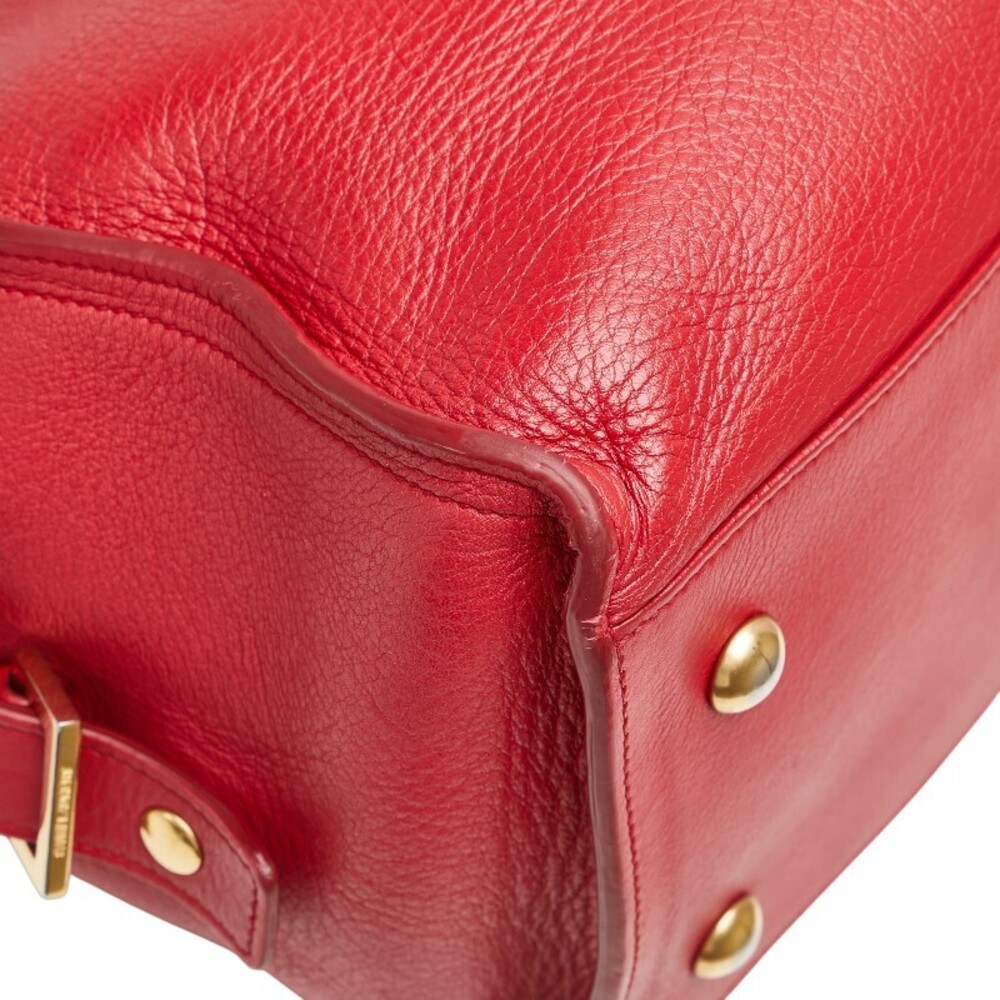 Saint Laurent Cabas Handbag Shoulder Bag Red Leather - Picture 8 of 9